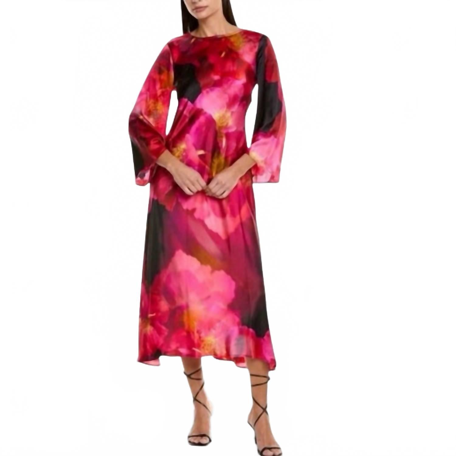 New Johnny Was Flared Sleeve Dress In Ruby Bloom